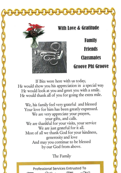 Arthur "Bits" Hardiman-closing poem/jewelry!