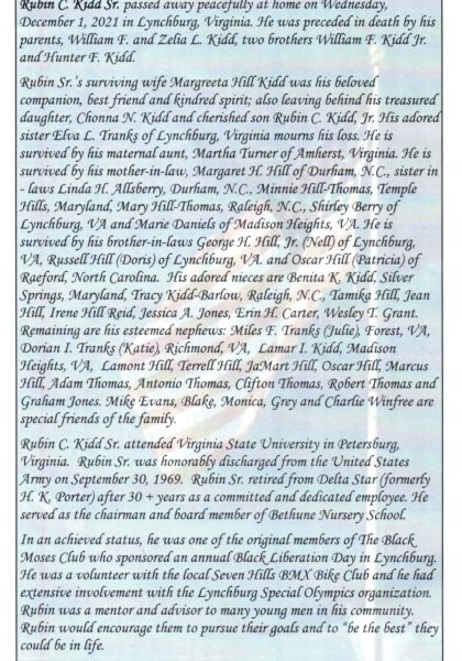 Rubin C. Kidd-obituary! Rubin C. Kidd-obituary!