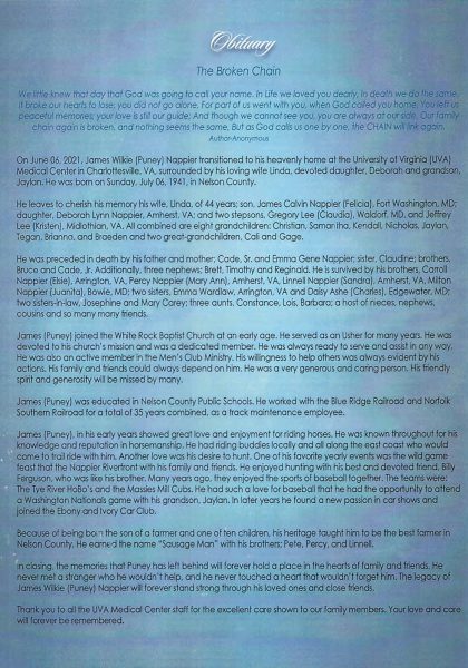 James Wilkie "Puney" Nappier-obituary