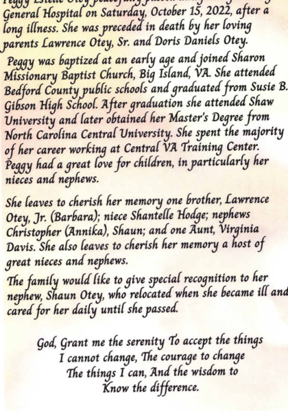 Peggy Estelle Otey-obituary