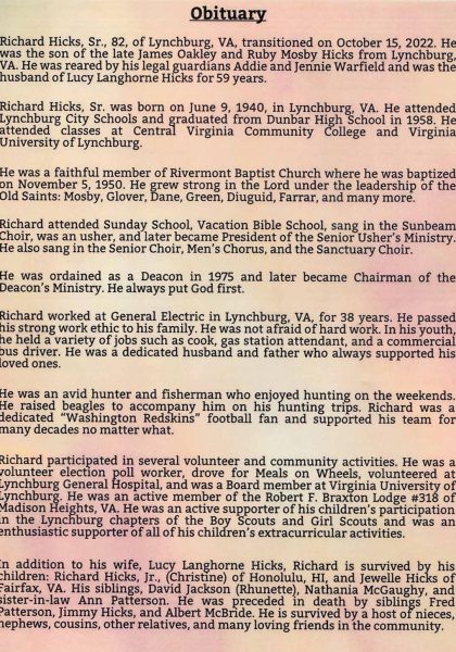 Richard Hicks Sr.-obituary
