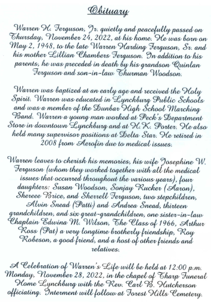 Warren H. Ferguson Jr.-obituary