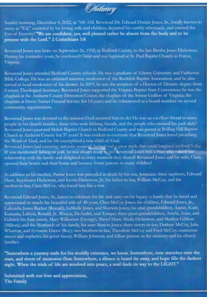 Rev. Edward D. Jones Sr.-obituary