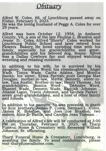 Alfred W. Coles-obituary