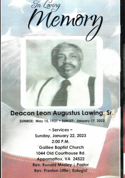 Deacon Leon Augustus Lawing Sr.