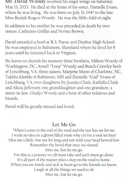 David Woody-obituary
