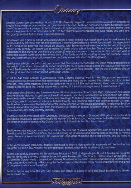 Beatrice Gordon Johnson-obituary