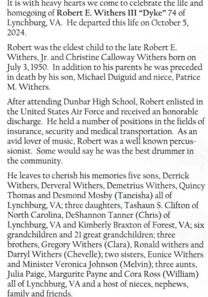 Robert E. Withers III "Dyke"