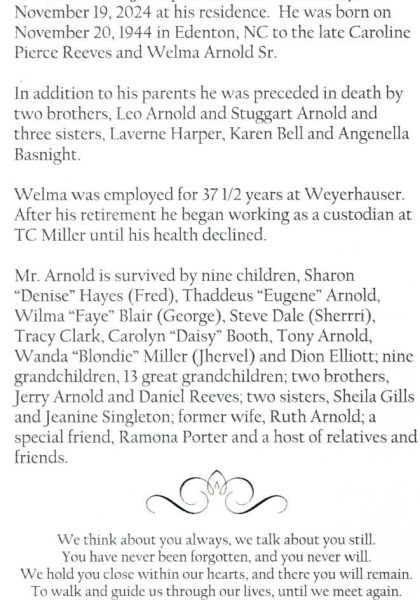 Welma Arnold Jr.-obituary