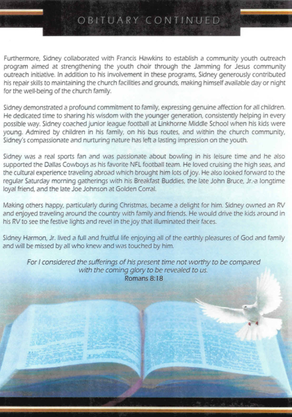 Sidney Harmon-obituary pt. II