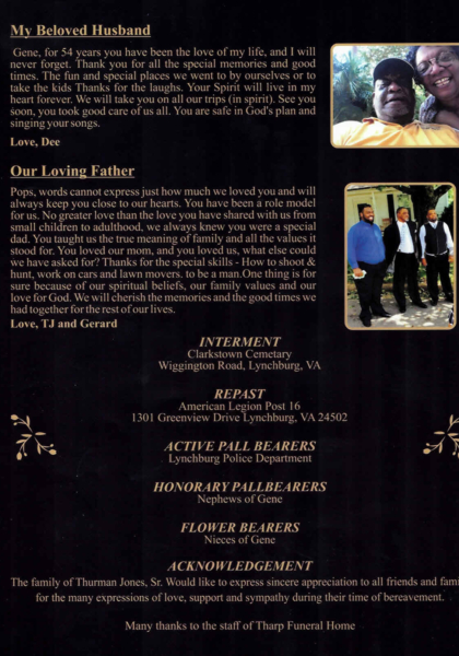 Thurman Eugene Jones Sr.-obituary pt. II