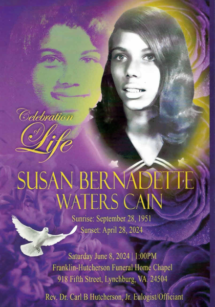 Susan Bernadette Waters Cain DHS '69