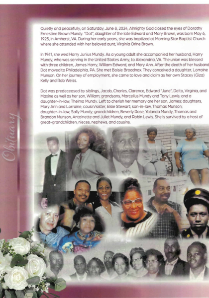 Dorothy Ernestine "Dot" Brown Mundy-obituary