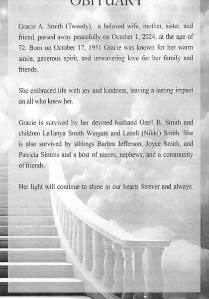 Gracie A. "Tweedy" Smith-obituary
