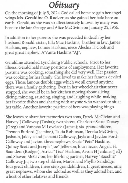 Geraldine O. Rucker-obituary