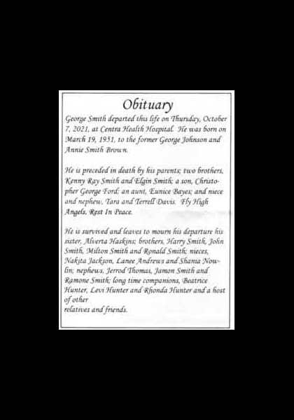 George Smith-obituary George Smith-obituary