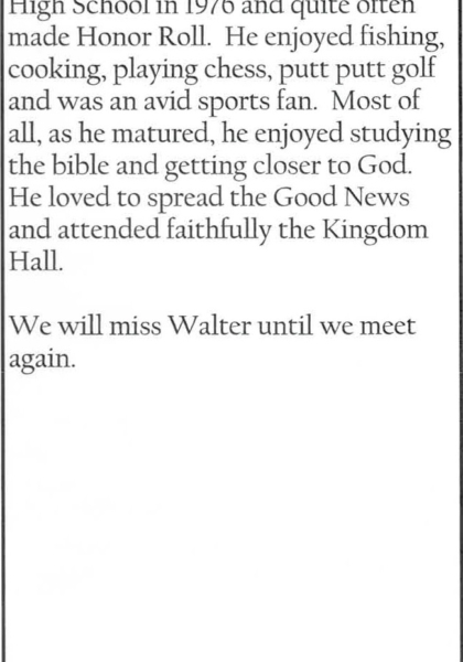 Walter Sherman-obituary pt II