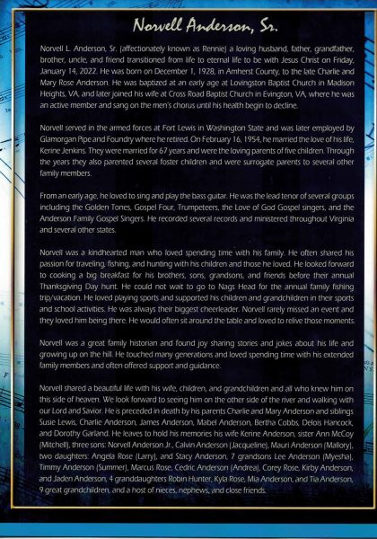 Norvell Anderson Sr.-obituary Norvell Anderson Sr.-obituary