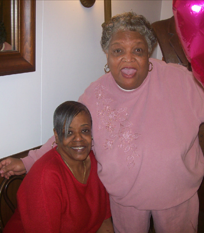 Celonia Saunders and Odessa Hubbard, guarding the door!