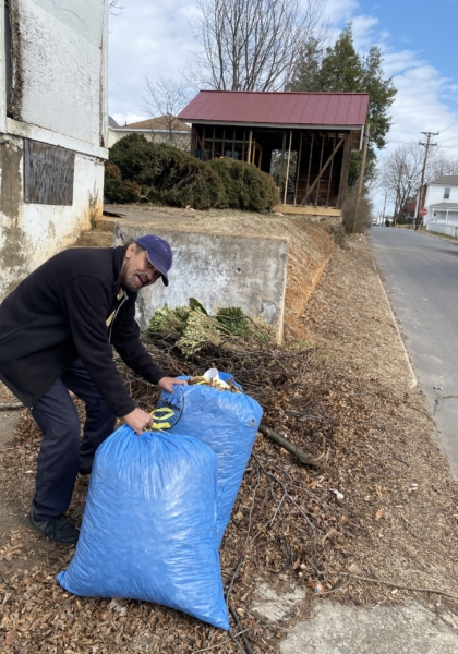 Elmer Reid, takes it upon himself to tidy up the Johnson property!