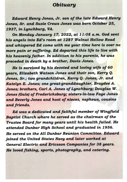 Edward Henry Jones-obituary Edward Henry Jones-obituary