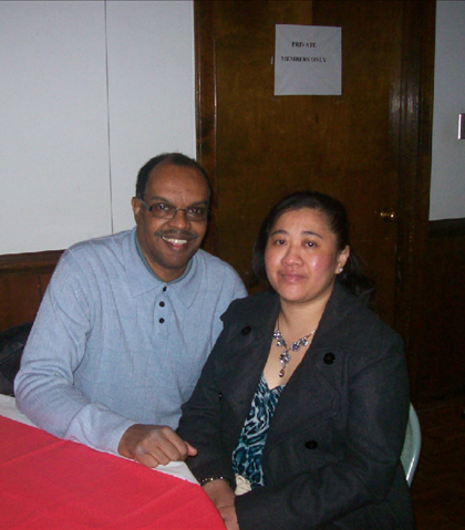 Special DJ, MadLad, and wife Zenaida, not playing the music for a change!