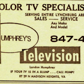 Humphrey's TV! I like their slogan at the bottom of the ad!