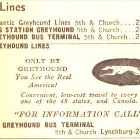 Greyhound bus station, next to Trailways?