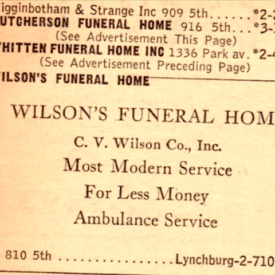 Most funeral homes in the area featured an ambulance service too!