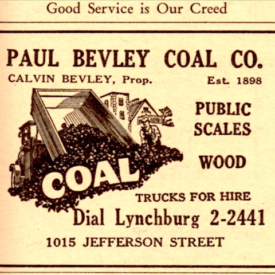 Black owned coal company! Cynthia's Dad! They soon moved to Campbell Ave, behind Va. College!