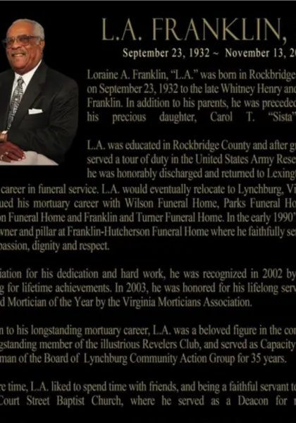 L. A. Franklin-obituary