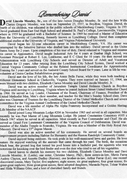 David Lincoln Mosley Sr.-obituary