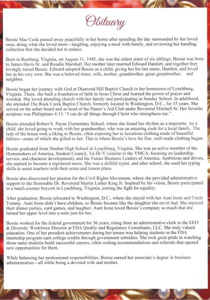 Bessie Mae Cook-obituary