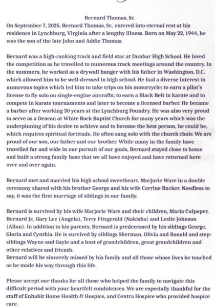 Bernard Thomas Sr.-obituary