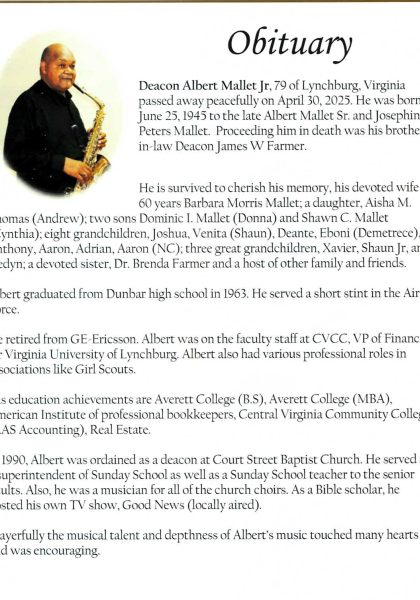 Deacon Albert Mallet Jr.-obituary