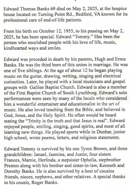 Edward "Tommy" Banks-obituary