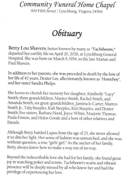 Betty Lou Shavers-obituary