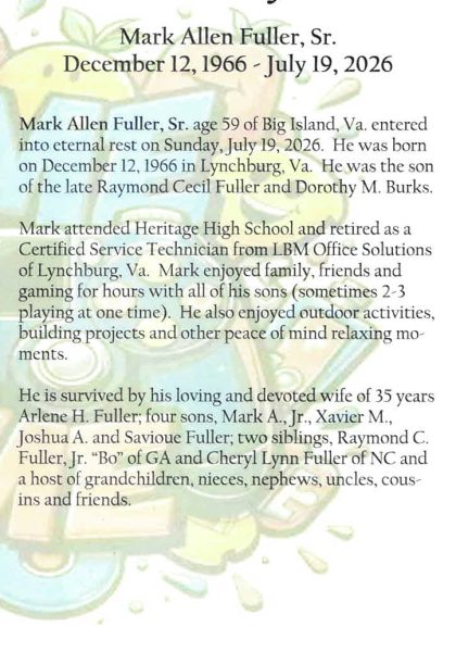 Mark Allen Fuller Sr.-obituary