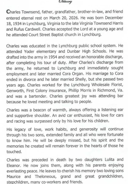 Charles Townsend-obituary