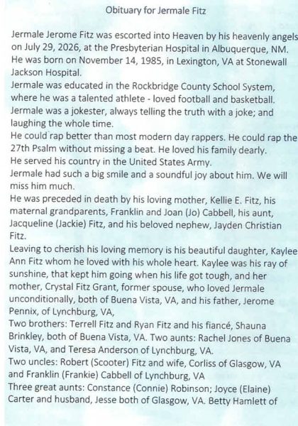 Jermale Fitz-obituary