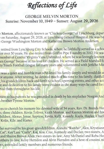 George Melvin Morton-obituary